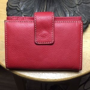 Red leather wallet